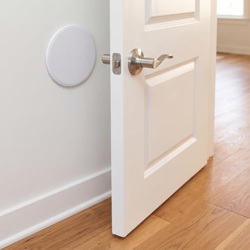 5 Pack - Door Stoppers for Wall - 5 Inch Door Knob Wall Protector, Self Adhesive Peel and Stick Door Bumper, Wall Protectors from Door Knobs, Anti Slam, White - Image 3