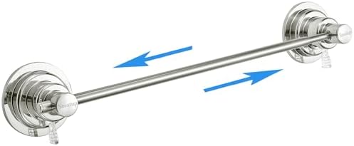Sneatup Suction Cup Extendable 17-29" Stainless Steel Towel Bar (Brushed Nickel) by Sneatup