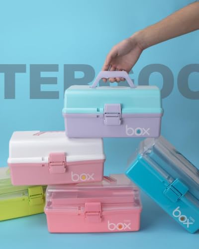 TERGOO 13in Lager Plastic Craft Organizer and Storage 3-Layer Tackle Box - Image 7