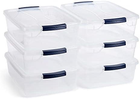 Rubbermaid Cleverstore 17 Qt Clear Storage Bins with Lids, 6 Pack by Rubbermaid