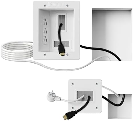 Mount-It! in-Wall TV Cable Concealer Kit with Recessed Power – Triple Outlet, 9ft Cord, and Hand Saw – Easy, Safe Cable Management for Organized TV and Home Theater Setups by Mount-It