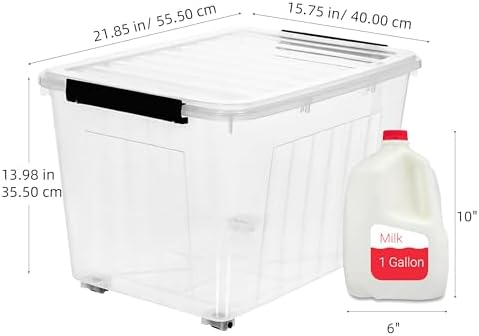 Citylife 82 Quart Large Clear Plastic Storage Bins with Lids 6-Pack - Image 2