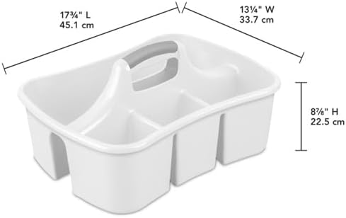 Sterilite Divided Ultra Caddy, Plastic Portable Organizer, White, 12-Pack - Image 3