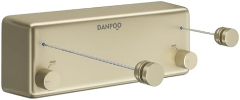 Danpro Retractable Clothesline, 2x13.8ft Designer Drying Line for Luxury Bedroom/Closet, Seamless Blending with Modern Interiors(Gold) by Danpoo-ForYourHome