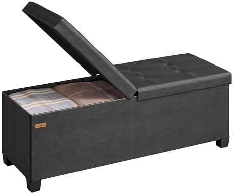 SONGMICS Storage Ottoman Bench with Legs, Flipping Lid, 43.3 Inches by SONGMICSbySONGMICSHOME