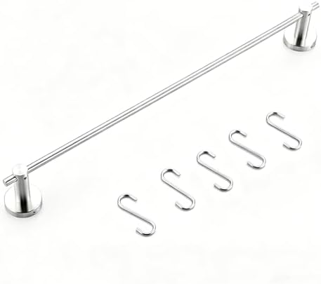 NEWRAIN Pot Rack Wall Mounted, 21 inch Hanging Pot and Pan Hanger, Stainless Steel Kitchen Rail Coffee Mug Rack with 10 S Hooks,Brushed Nickel - Image 6