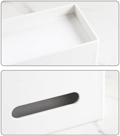 Plus Size Tissue Box Cover, Rectangle Tissue Box Organizer, White - Image 4