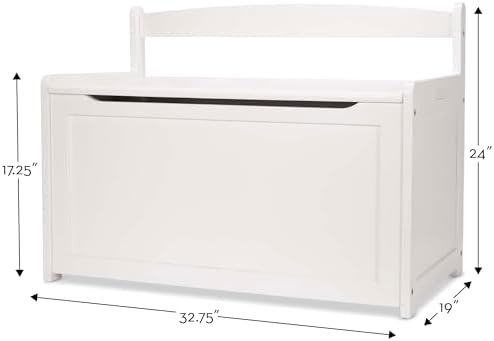 Melissa & Doug Wooden Toy Chest White Furniture Organizer - Image 5