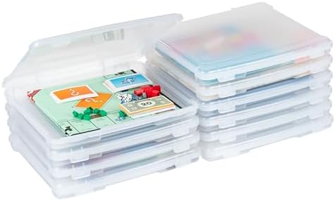 IRIS USA Board Game Storage |Made in USA| Slim Craft Case (4-Pack) - Clear by IRISUSA