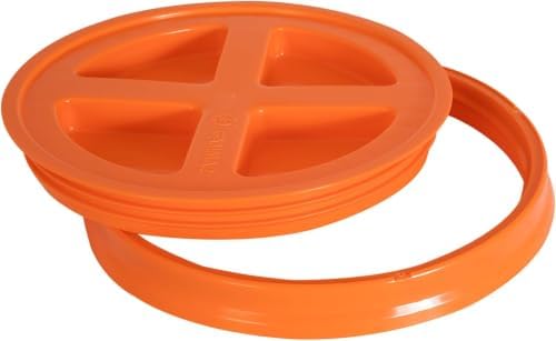 Gamma2 Gamma Seal Lid for Utility Buckets - Fits 3.5, 5, 6 & 7 gallon buckets, Orange, Made in USA (Pack of 12) by Gamma2
