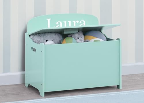 Delta Children Personalized MySize Deluxe Toy Box, Mint - Image 6