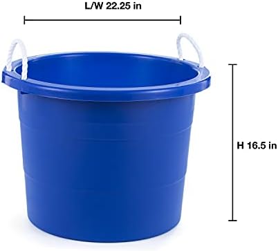 United Solutions Easy-Access Storage Rope Handle Tub, 19 Gallon, Blue, 2 Count (TU0335) - Image 2