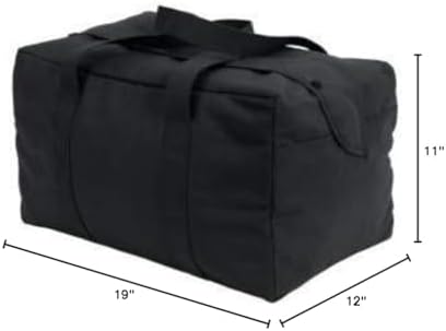 Rothco Canvas Parachute Cargo Bag, Black, 40.5L - Image 6