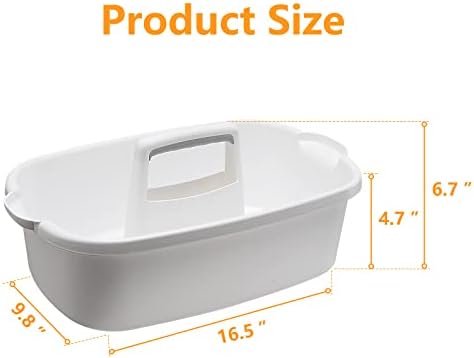 Goderewild Cleaning Caddy with Handle, Shower & Under Sink Basket, White - Image 2