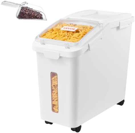 VEVOR Rice Storage Container 75 lbs/13.2 Gallons Dog Food Dispenser Bin by VEVOR