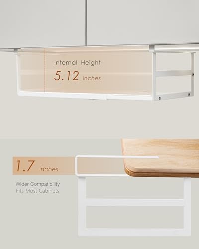 Under Shelf Storage Basket, 2-Pack Under Cabinet Shelf Organizer - Image 4