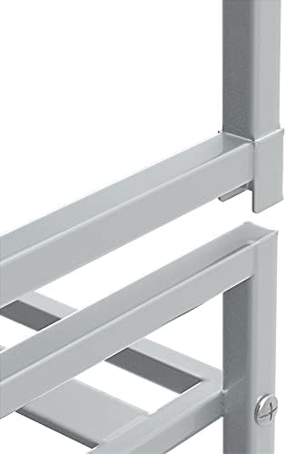 Simple Houseware 3-Tier Stackable Metal Panel Shoe Rack, Silver - Image 5