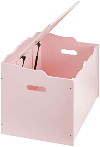 Amazon Basics Kids Wooden Toy Storage Chest with Safety Lid, Spacious Organizer for Bedroom, Pink, 30" x 18" x 19" - Image 3