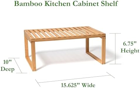 Lipper International Bamboo Kitchen Cabinet Shelf for Organizing a Pantry, Countertop, or Bathroom, 15 5/8" x 10" x 6 1/4" - Image 2