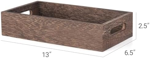 Mkono Bathroom Basket, Wood Toilet Paper Storage, Rustic Home Decor, Brown - Image 7
