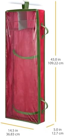 Whitmor Christmas & Holiday Gift Wrap Organizer - Holds 30 inch rolls - Stripe, Red - Image 5