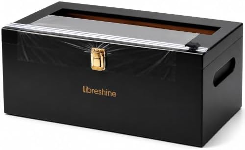 Libreshine 12-Inch Bamboo Plastic Wrap Dispenser with Cutter, Black by Libreshine