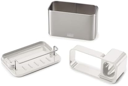 Joseph Joseph Surface Stainless Steel Caddy Sink Area Organizer and Sponge Holder, Stone - Image 3