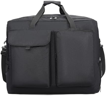 80L Foldable Travel Duffel Bag with Shoe Compartment & Trolley Sleeve, Lightweight Luggage Organizer for Travel,Camping, Moving, Gym by AUGUR