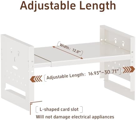 Adjustable Top Storage Shelf for Refrigerator or Washer, Dryer Countertop, Expandable Storage Shelves for Kitchen, Laundry Room and Dorm Room (White) - Image 6