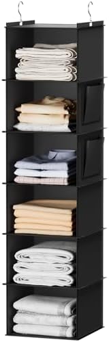 YOUDENOVA Hanging Closet Organizer and Storage, 6-Shelf, Black by YOUDENOVA