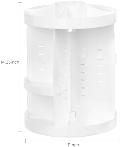 HBlife Extra Large 360 Rotating Makeup Organizer Adjustable Carousel Large Capacity Revolving Perfume Organizer Skincare Organizers Cosmetic Storage Spinning Holder for Vanity, White - Image 2