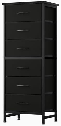 Sweetcrispy Tall Fabric Dresser for Bedroom, 6 Drawer Chest of Drawers by Sweetcrispy