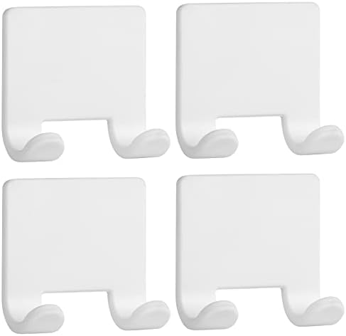 VANZAVANZU Razor Shaver Holder for Shower Wall Adhesive Hooks for Hanging, Bathroom Silicone Waterproof Shower Hooks Hair Brush Holder for Towel (4 Pack-White) by VANZAVANZU