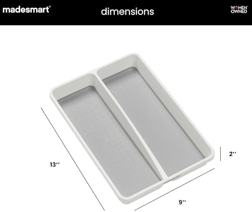madesmart Classic 2 Compartment Compact Utensil Tray, White - Image 6