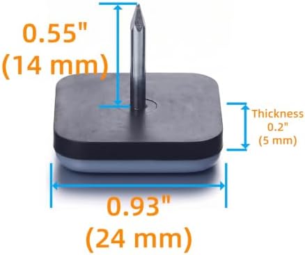 1" Nail on Furniture Sliders (24 Pack) - Furnigear Heavy Duty PTFE (Teflon) Chair Sliders Glides Wooden Furniture Movers Move Your Furniture Easily & Safety - Chair Leg Floor Protectors Square - Image 2