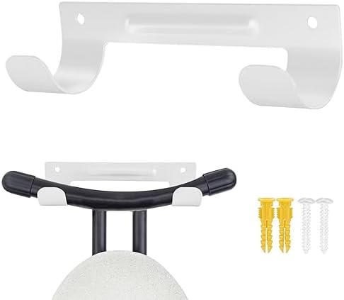 Ironing Board Holder Wall Mount, Ironing Board Hanger Organizer with Screws, Wall Rack for Y-Leg and T-Leg Ironing Boards, Laundry Room Storage Organizer,White by Unknown