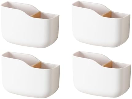 SUNFICON Wall Mount Remote Holder TV FAN Remote Control Holder Bedside Caddy Wall Organizer Phone Holder for Office Adhesive Media Player Controller Holder Box Tray Home Desk Nightstand 4 PACK WHITE - Image 3