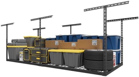 3X8FT Overhead Garage Storage Rack 750LBS Capacity, 26"-40" Height Adjust by Jusgym