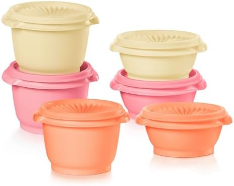 Tupperware Heritage Collection, New 12 Piece Food Storage Container Set in Vintage Warm Colors, Dishwasher Safe and BPA Free (6 containers, 6 lids) by Tupperware