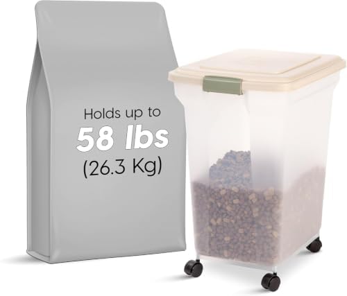 IRIS USA Dog Food Storage Container, Up to 58 lbs, Almond, Made in USA - Image 4