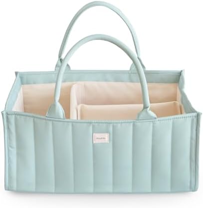mushie Baby Diaper Caddy | Newborn Essentials Organizer (Roman Green) by mushie