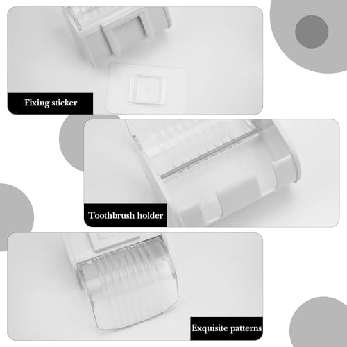 2 Pack Toothbrush Holder Wall Mounted with Cover for Bathroom, 2 Slots Toothbrush Storage Organizer for Shower, Self Adhesive Toothbrush Hanger (White) - Image 4