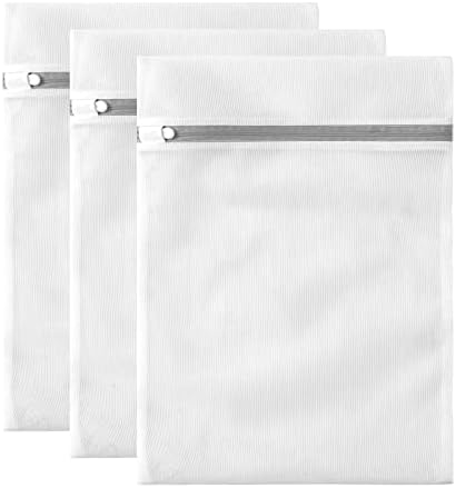 3 Pack Mesh Laundry Bags Medium by MDSXO- Fine Durable Lingerie Delicates Bag for Washing Machine for Socks, Bra, Mask,Underwear 12 * 16 inch [3 Pack] by MDSXODirect