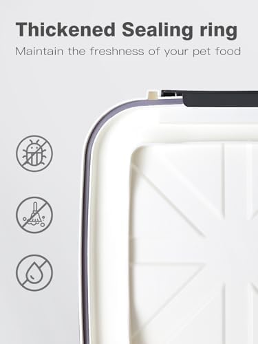 LivLab Mker Pet Food Storage Container, 5 lbs Dog Cat Treat Storage Bin with Lid, Dry Food Storage for Dog Treats, Cat Food, Cereal, Rice, Birds (4 lbs) - White - Image 3