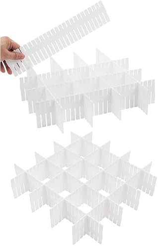 18Pcs Drawer Dividers, Adjustable Drawer Organizer for Socks, Underwear, Makeup, Can Help Tidy Kitchen, Bedroom, Dresser White by Flytianmy