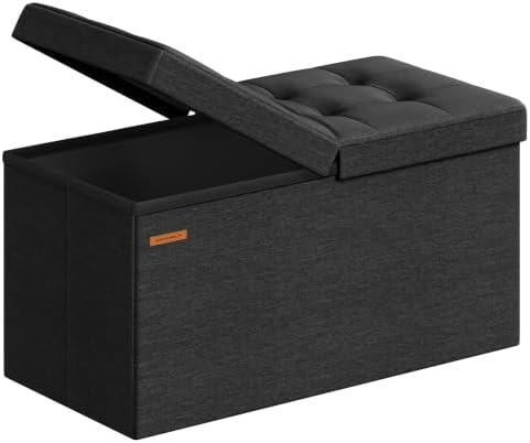 SONGMICS 30 Inches Storage Ottoman, Foldable Bench with Flipping Lid by SONGMICSbySONGMICSHOME