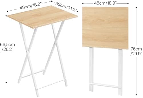 HOOBRO Folding TV Tray Tables, Set of 4 TV Trays with Storage Rack - Image 3