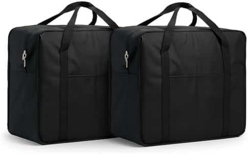 Heavy Duty Extra Large Moving Storage Bag, Black Durable Fabric Travel Duffel, 29 x 23 x 14 Inches, 70 lb Capacity, Dual Handle Tote, 2-Pack (2) by Unknown
