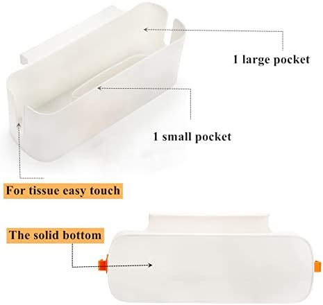 Yopay 2 Pack Bedside Caddy Organizer, Plastic Bunk Bed Shelf, Dorm Bedside Holder, Multi Storage Pocket Holder for Kids Loft Bed Rail Rv Bathroom College with Hook - Image 3