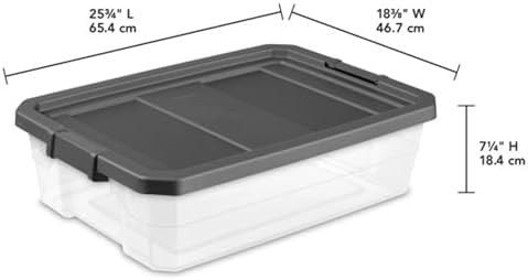 Sterilite Modular Stacker Box with Latching Lid, 40 Quart, 12-Pack - Image 3